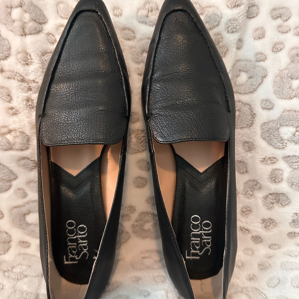 Franco Sarto Sleek Black Belamour Loafers
